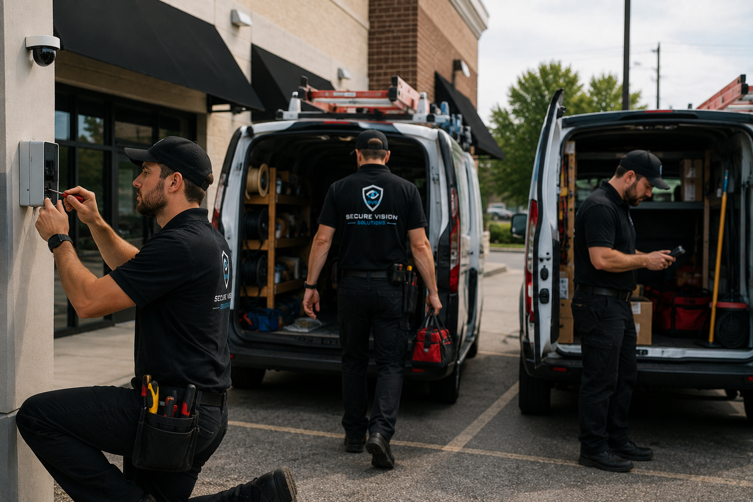SVS field crew arriving for a multi-site deployment