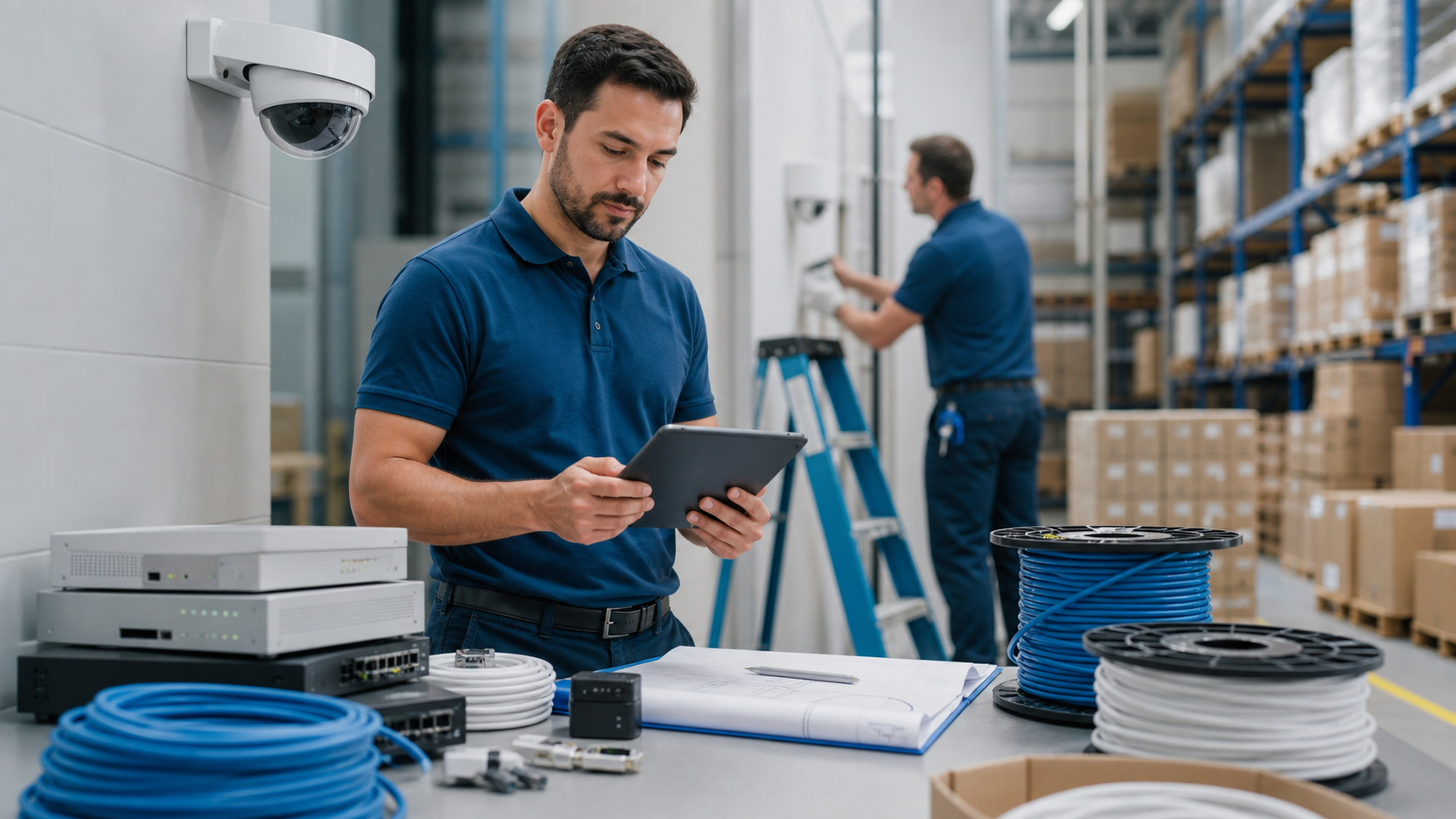 Warehouse project deployment and low-voltage installation planning